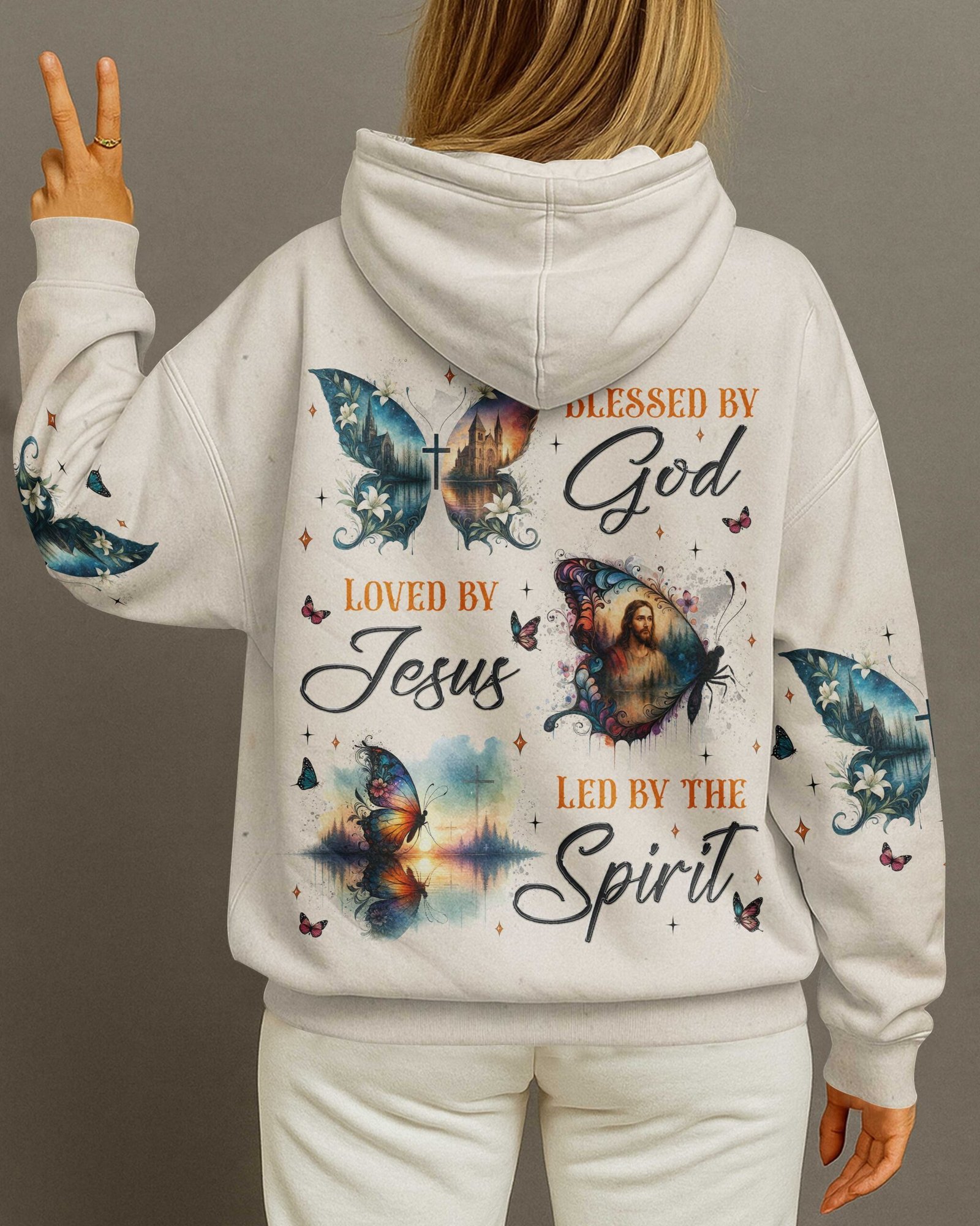 Blessed By God Loved By Jesus Led By The Spirit T-Shirt - Image 14