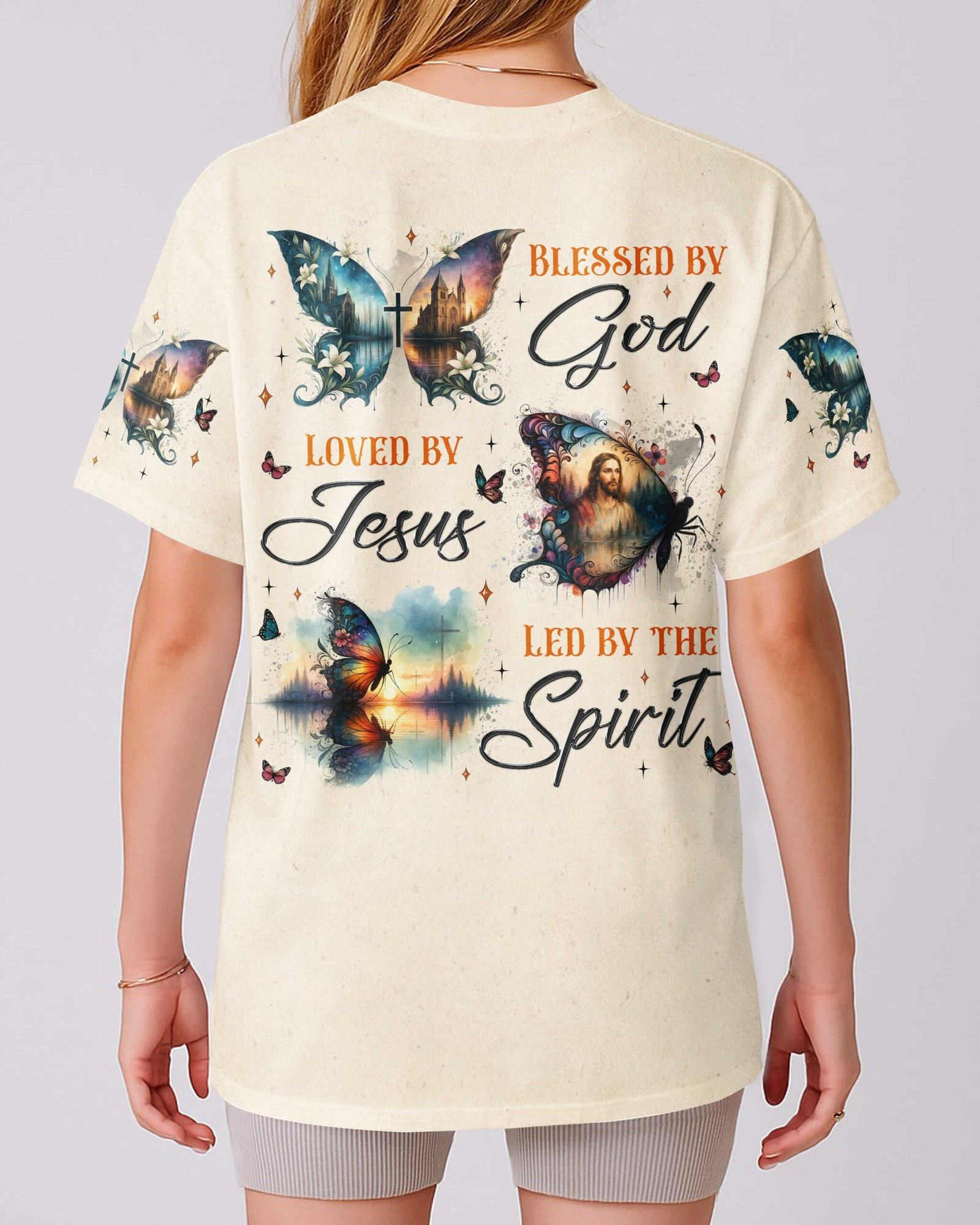 Blessed By God Loved By Jesus Led By The Spirit T-Shirt - Image 5
