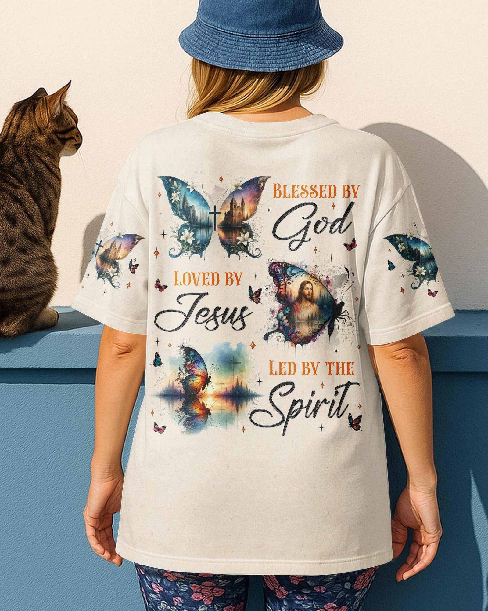 Blessed By God Loved By Jesus Led By The Spirit T-Shirt - Image 3