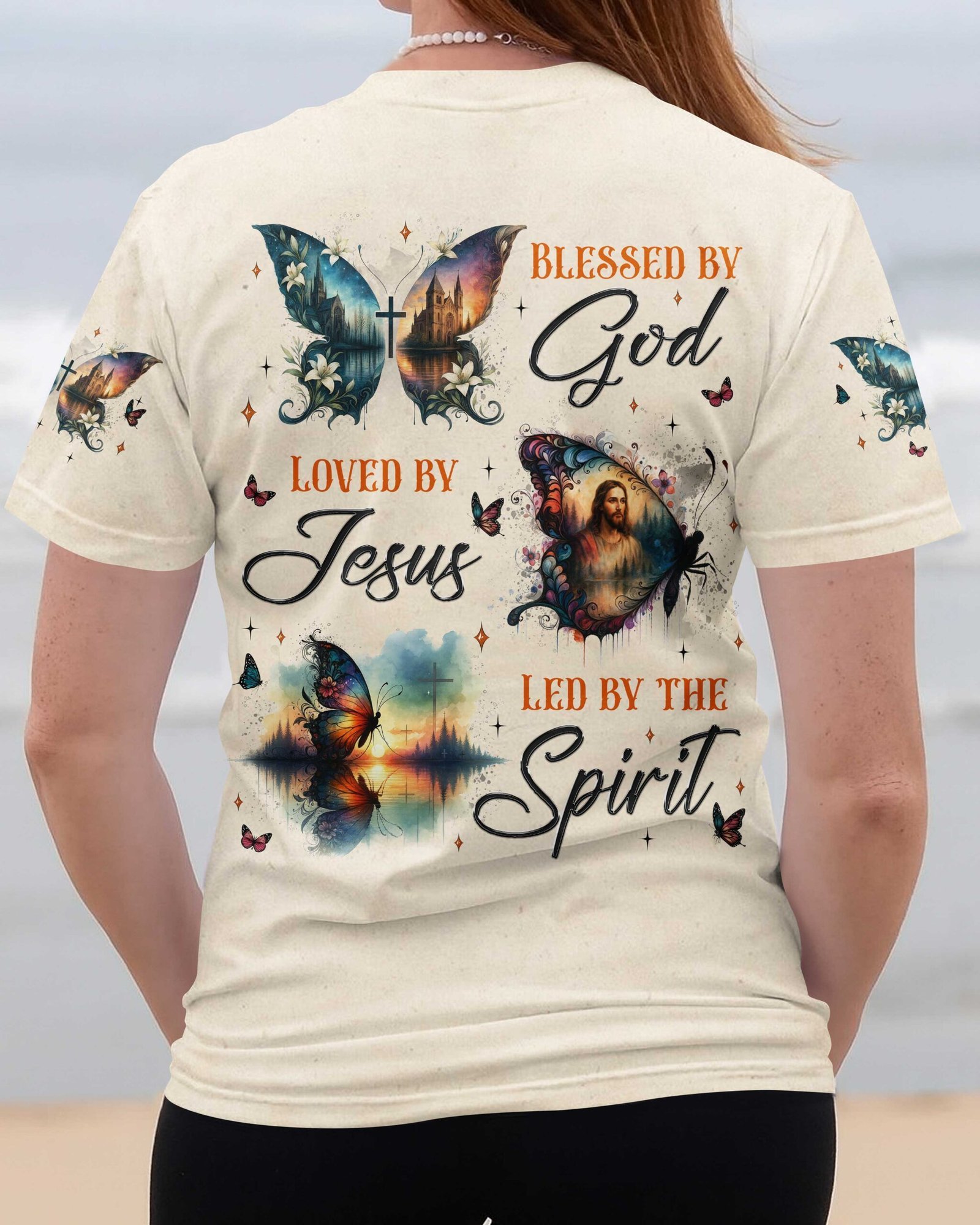 Blessed By God Loved By Jesus Led By The Spirit T-Shirt
