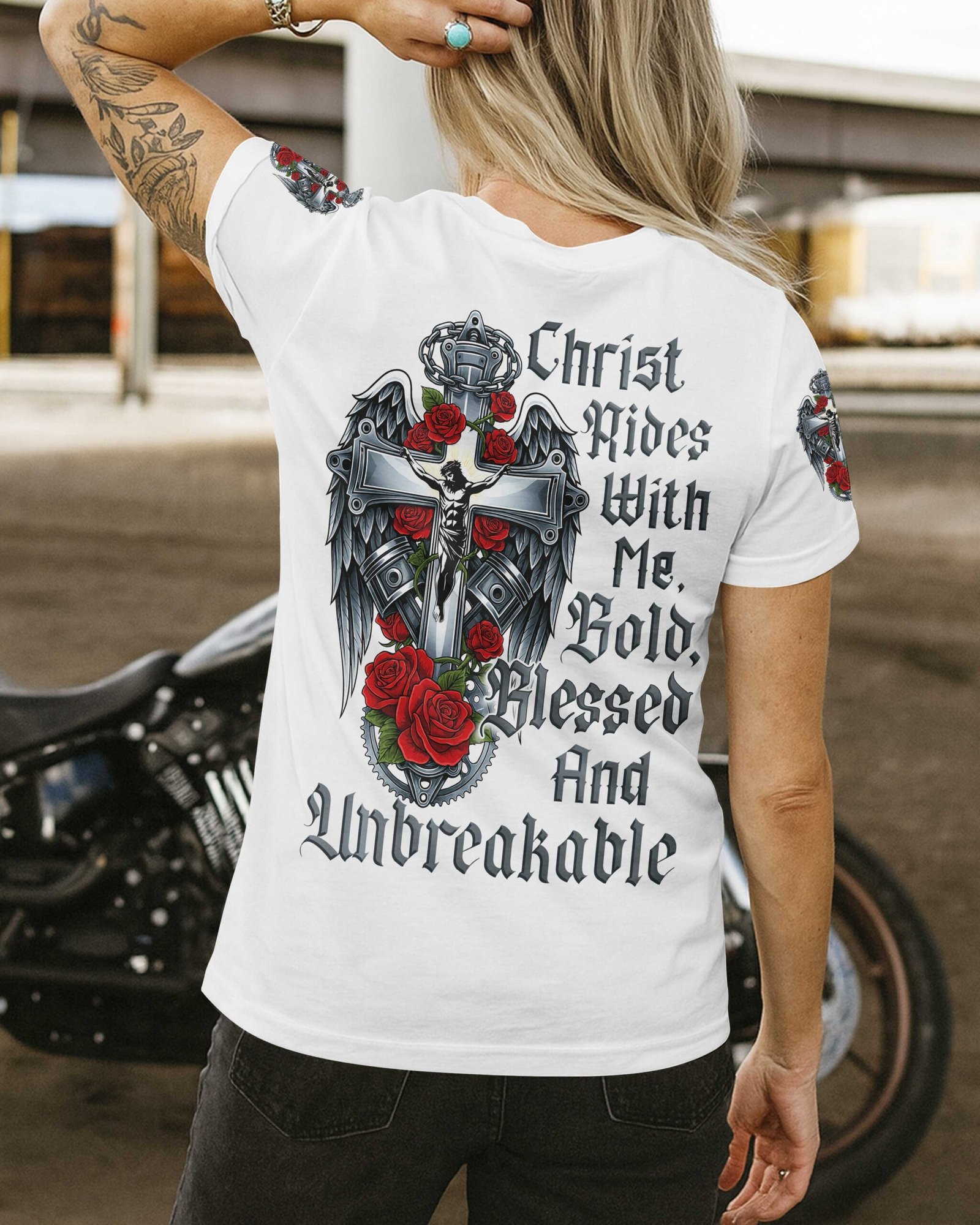 Christ Rides With Me T-Shirt - Image 3
