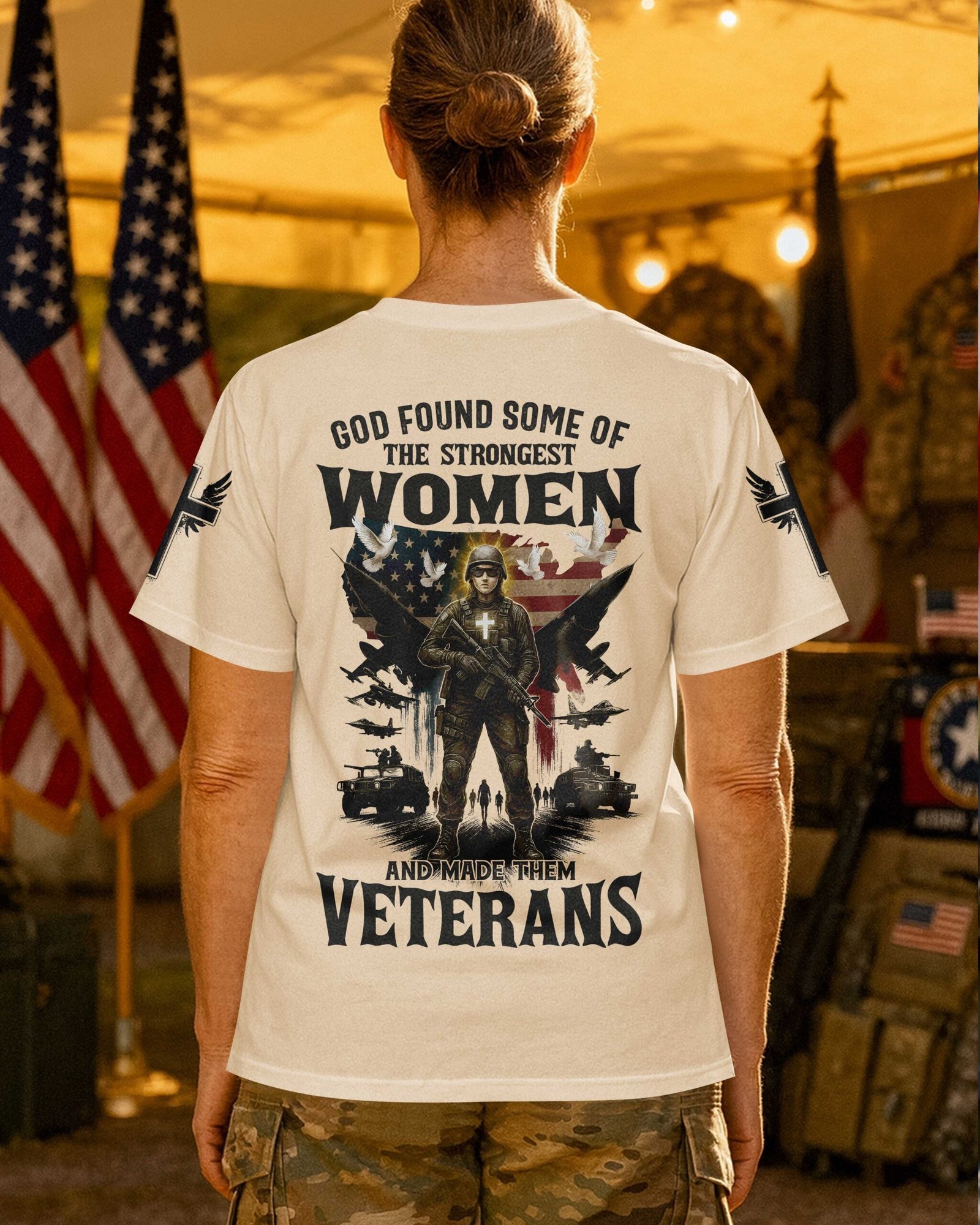 God Found Some Of The Strongest Women And Made Them Veterans T-Shirt - Image 5