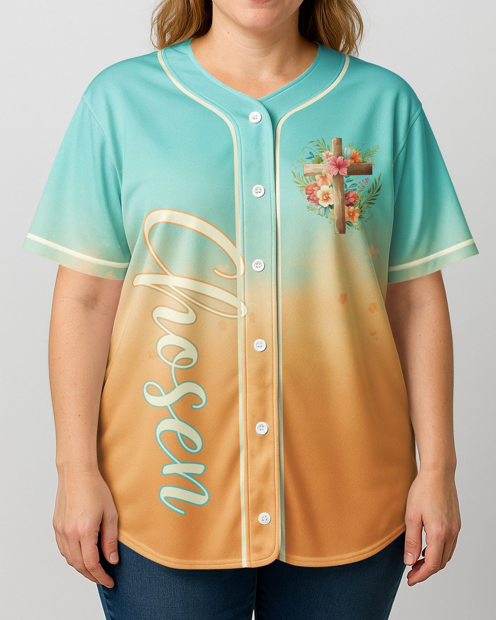 Jesus Take The Wheel All Over Print Jersey - Image 3