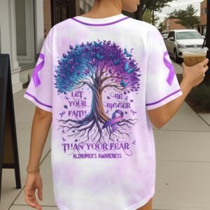 Let Your Faith Be Bigger Than Your Fear Alzheimer's Awareness All Over Print Jersey