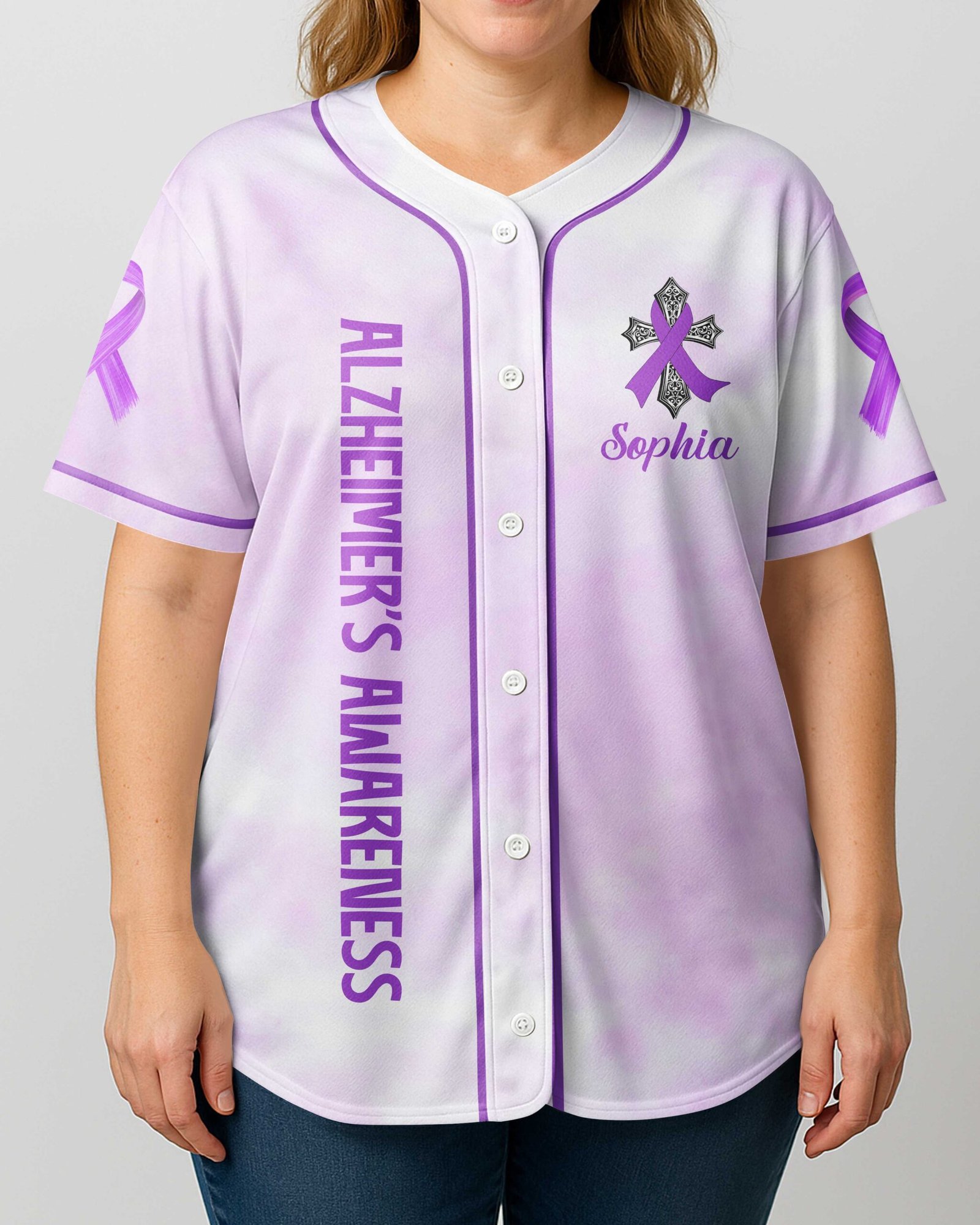 Let Your Faith Be Bigger Than Your Fear Alzheimer's Awareness All Over Print Jersey - Image 4