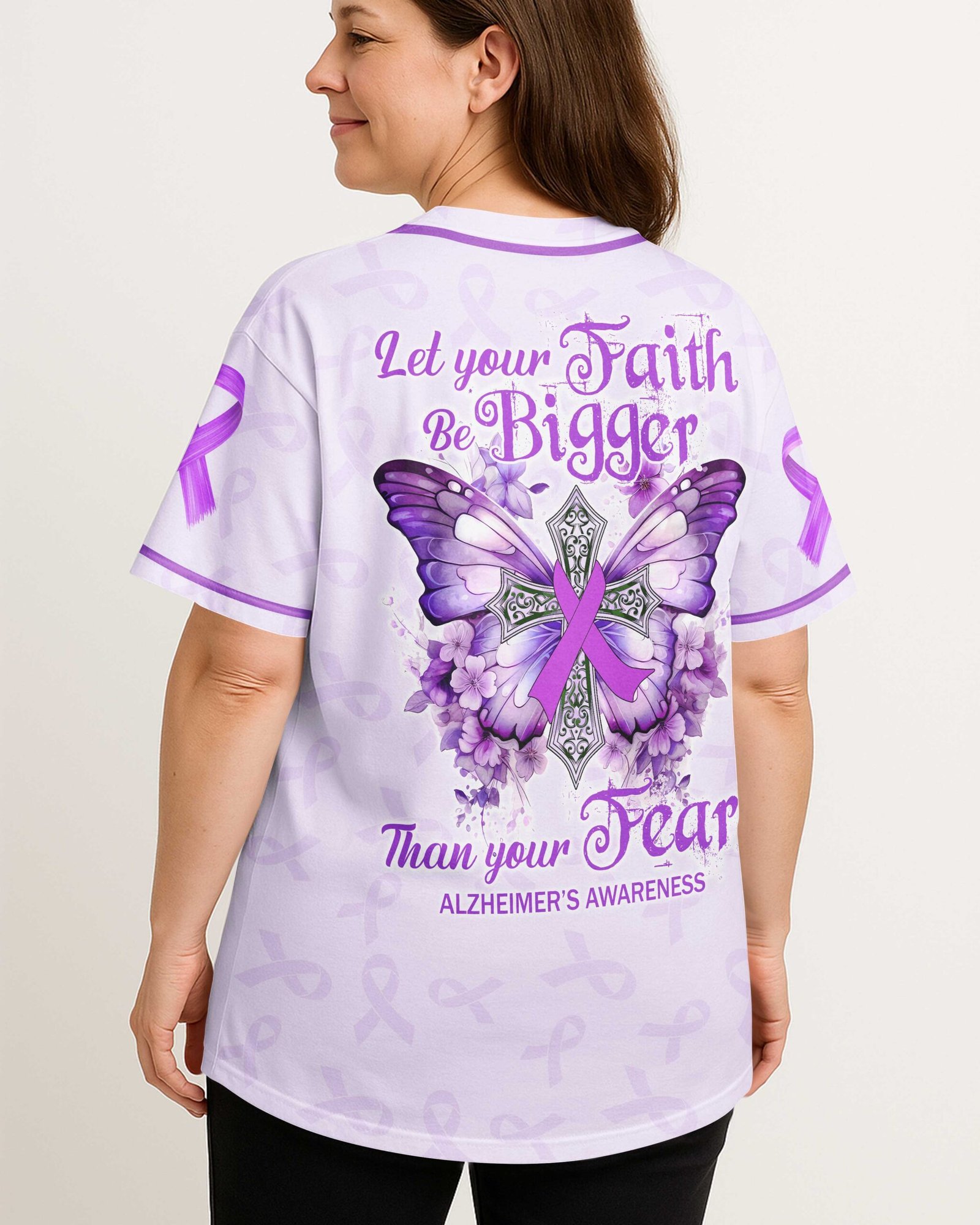 Let Your Faith Be Bigger Than Your Fear All Over Print Jersey - Image 3