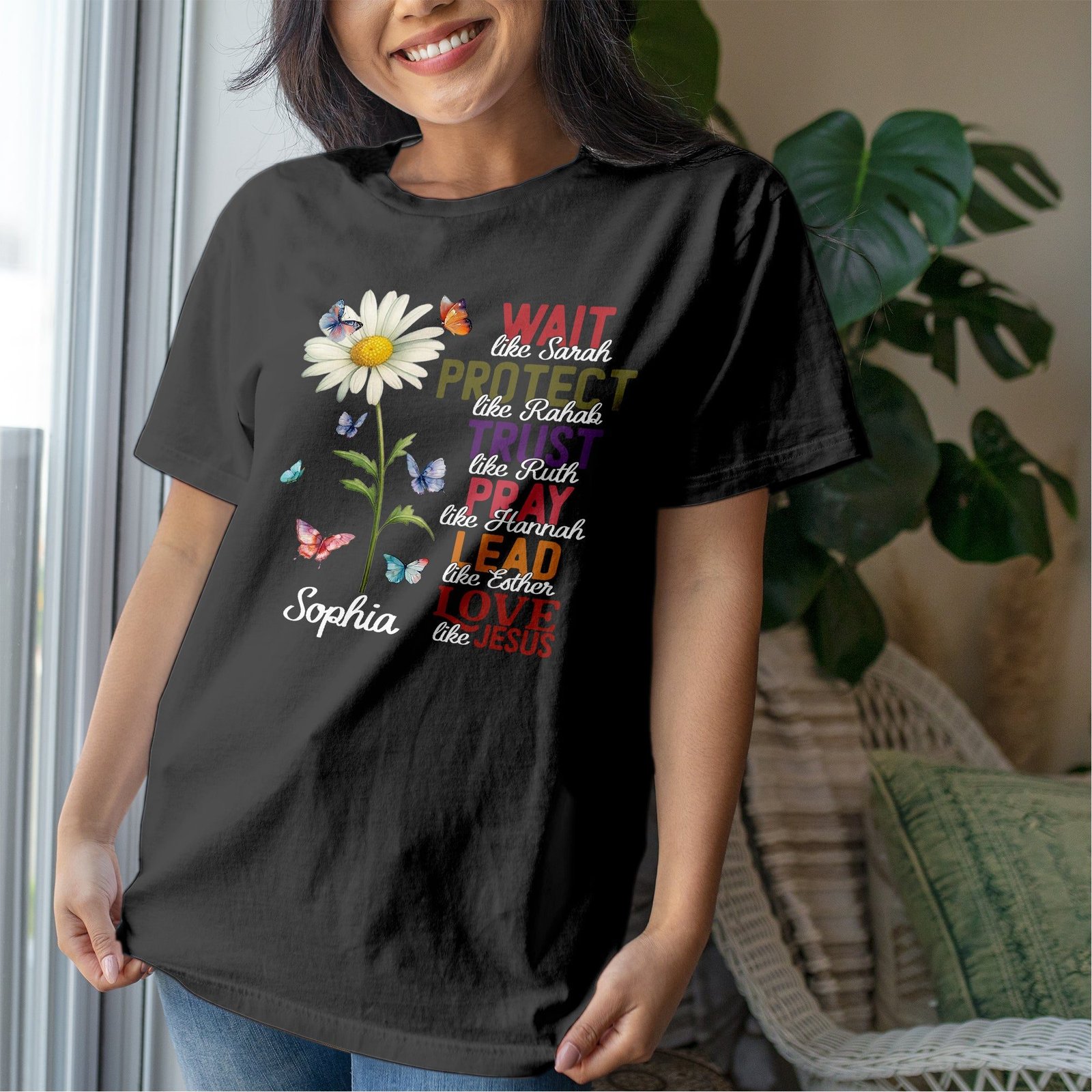 Wait Like Sarah Protect Like Rahab Esther Love Like Jesus T-Shirt - Image 7